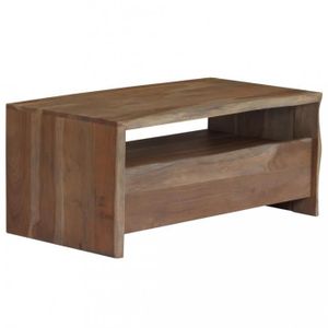 TABLE BASSE Table basse en Acacia massif - vidaXL - Bord assorti - 90 x 50 x 40 cm - Gris