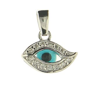 9 couleurs disponibles Pendentif en forme de breloque avec mauvais œil en verre rond en argent sterling 925 plaqué or 10 mm