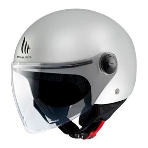 CASQUE MOTO SCOOTER Casque moto jet MT Helmets Street (Ece 22.06) - blanc brillant - L (59/60 cm)