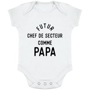 BODY body bébé | Cadeau imprimé en France | 100% coton | Futur chef de secteur comme papa