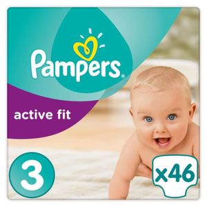 COUCHE PAMPERS Active Fit Taille 3 - 46 couches - Format Géant