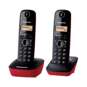 Téléphone fixe Dect Panasonic TG1612 Duo noir-rouge