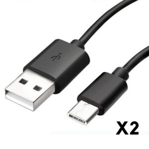 CÂBLE TÉLÉPHONE Cable USB-C pour OnePlus Nord - Nord N100 - Nord N10 5G - Nord CE 5G - Nord N200 5G - Nord 2 5G  - Noir 1 Mètre [LOT 2] Phonillico®