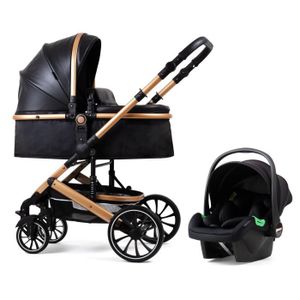 Poussette combinée - LUXCAR - Trio Pack 3 en 1 - Noir et Or - Roues montées  sur ressorts - Cdiscount Puériculture & Eveil bébé