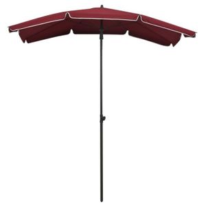 PARASOL Parasol de jardin avec mât 200x130 cm Rouge bordeaux YIN