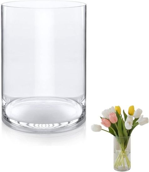 Vase En Verre Transparent 15x23 Cm - Occasion Bon état - Sans Marque