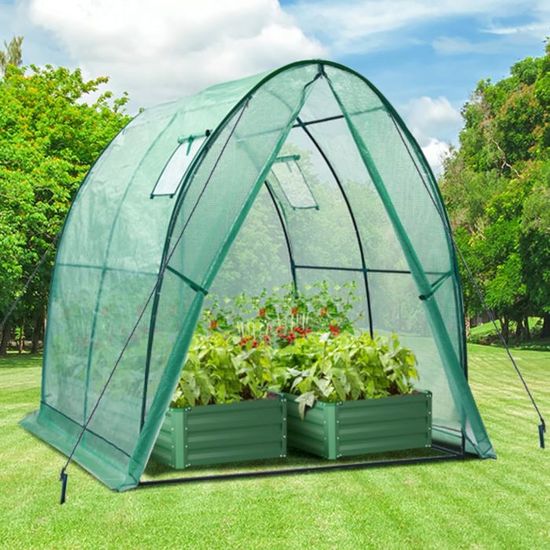 Serre Portable Ohuhu Hexagonale 160x138x180 Cm - Housse PE Durable, Toit Pointu, Fenêtre Moustiquaire
