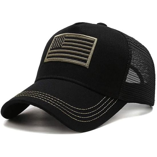 Casquette Jeep, aux couleurs camouflage verte avec drapeau américain (USA