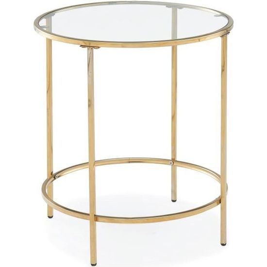 table basse ronde en verre et metal olive cdiscount maison