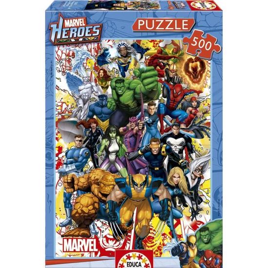 Puzzle Les Héros de Marvel - Educa - 500 Pièces - Pour Enfants de 6 Ans et Plus