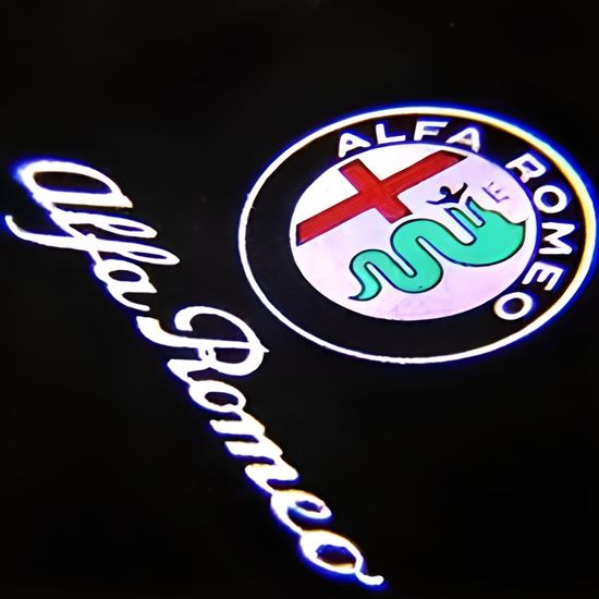 Blanc froid -Projecteur de bienvenue pour porte de voiture Alfa Romeo, Logo, lampe décorative, accessoires, 156 159
