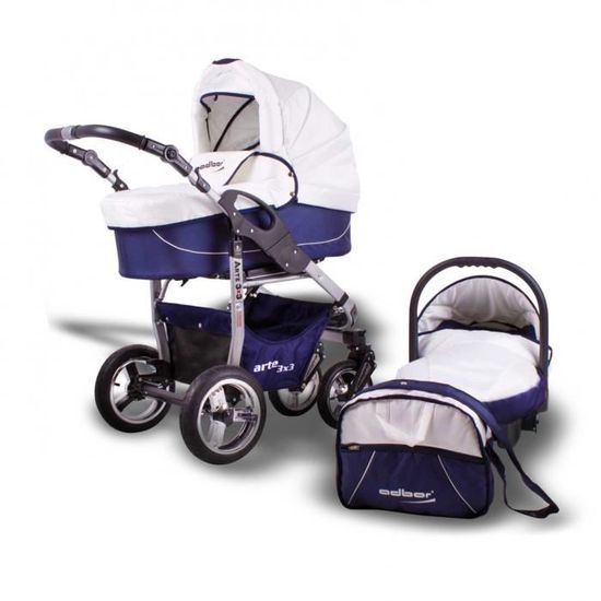 poussette bleu marine