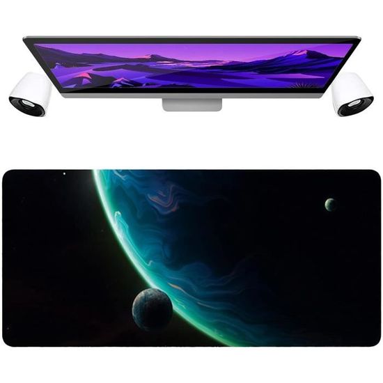 EXCO Tapis De Souris Gamer XXL, Tapis De Souris Grand, Tissu Lisse, Bord Cousu, Base En Caoutchouc Antidérapante, Idéal Pour Les Jeux-YISK (MSP200501-EN