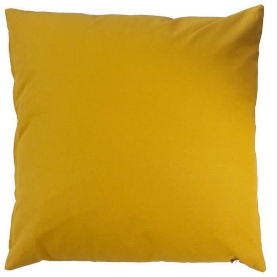 Coussin déhoussable uni en coton - Moutarde - 60 x 60 cm