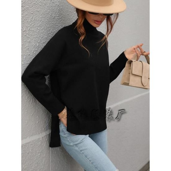 ESPRIT Pull ras du cou Dames T 38 noir style décontracté