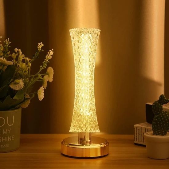 Lampe De Chevet Tactile Rechargeable - Veilleuse Dimmable Blanc Chaud & RGB - Sans Fil 2200 MAh