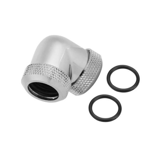 Raccord Watercooling 90° Double Tuyau - Laiton Chromé, 14 Mm OD, G1/4, Pour PC Sur Mesure - 6