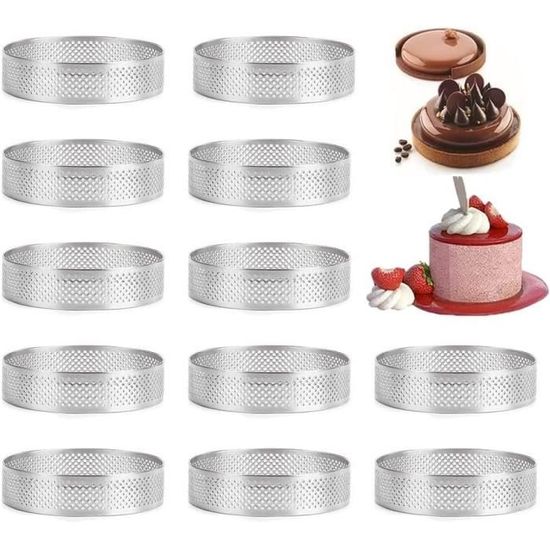 Anneaux Cuisson Antiadhésifs Lot De 12 Anneaux à Gâteau Ovales - Moule Antiadhésif - Four, Micro-ondes - Cuisson Facile Cercles à Gâteau