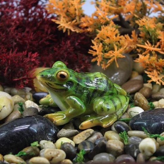 Figurine Grenouille Buveuse En Résine Verte - Décoration De Jardin Mignonne Pour Pots De Fleurs
