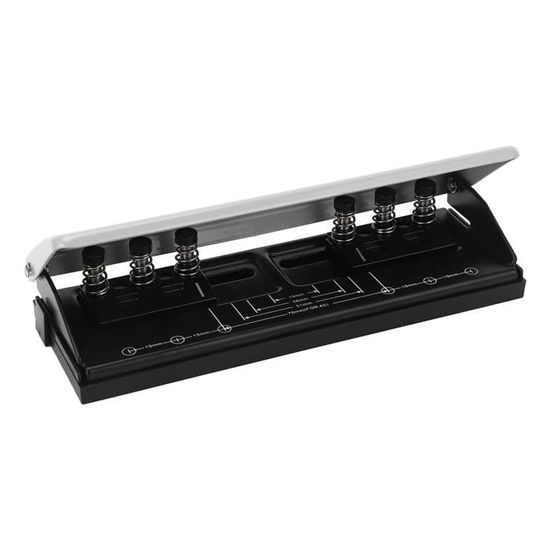 Perforatrice 6 Trous Réglable - Pour Classeur, Métal, Diamètre Trou 5,5 Mm, Capacité 6 Feuilles, Espacement 19-70 Mm