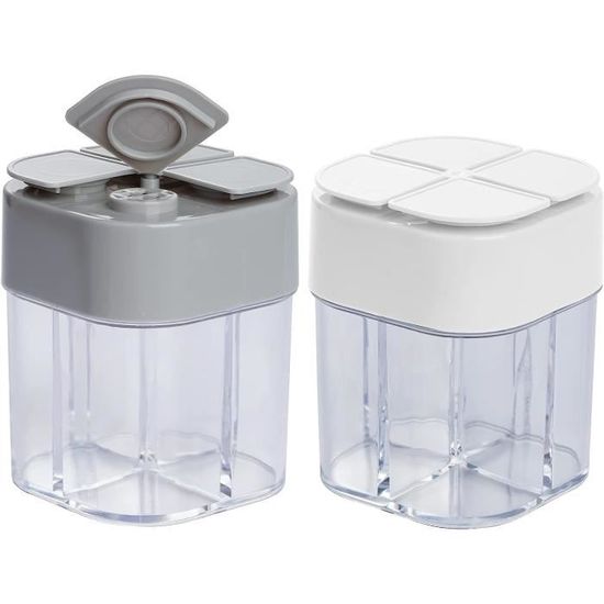 2 Mini Shakers En Inox Pour épices, Sucre Glace, Cacao - Avec Couvercle Et Filtre Fin - Pour Cuisine Et Pâtisserie