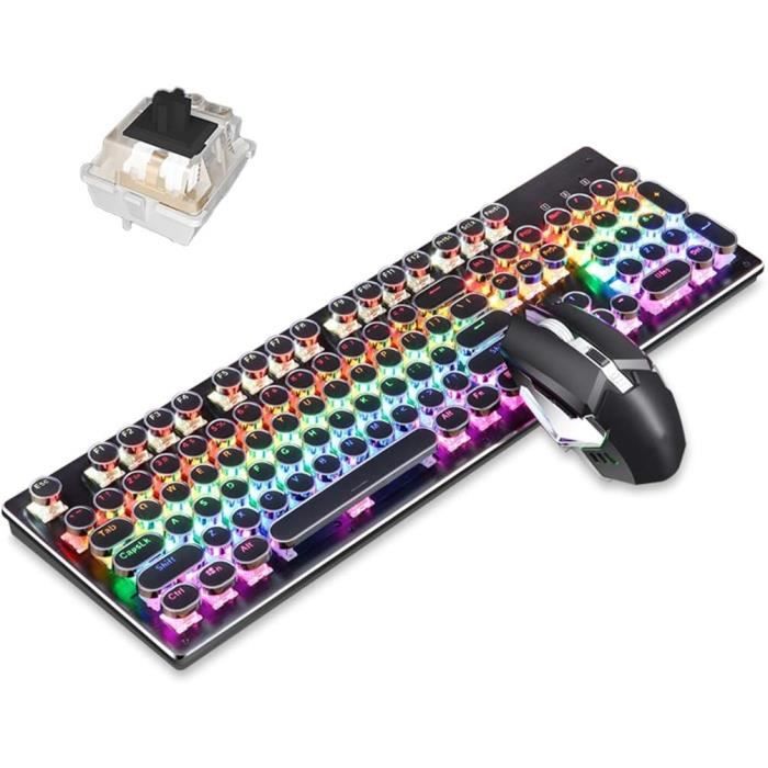 Clavier de Jeu Mécanique à une Main, Clavier Mécanique RGB Blacklight