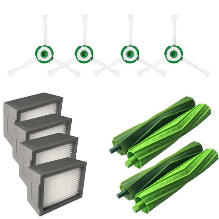 Filtres Brosse Latérale et Hepa et brosse à poils pour iRobot Roomba i7 i7 + / i7 Plus E5 E6 E7