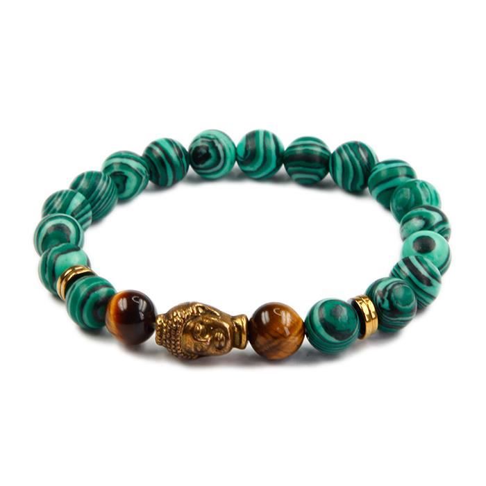 Perles De Pierres Precieuses Bracelet Religieux Perles Rouge D'Agate Bracelet Malachite