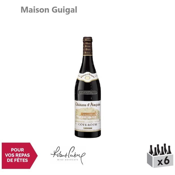 Côte Rôtie Château d'Ampuis Rouge 2015 - Lot de 6x75cl - Maison Guigal - Vin AOC Rouge de la Vallée du Rhône - 17+-20 Jancis