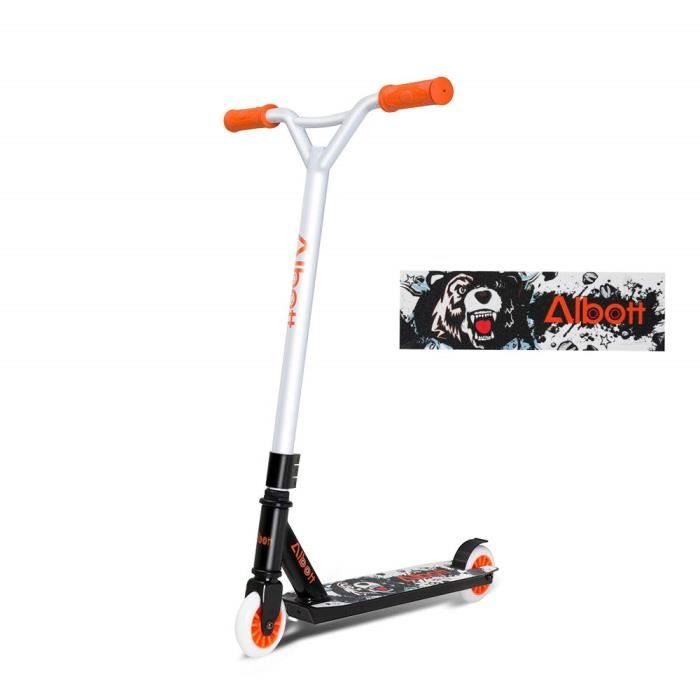 Albott Trottinette Freestyle Pro Stunt Scooter Trottinette Enfant-Résistante aux Acrobaties et Sauts-Pont lger en Aluminium-ABEC 9 R
