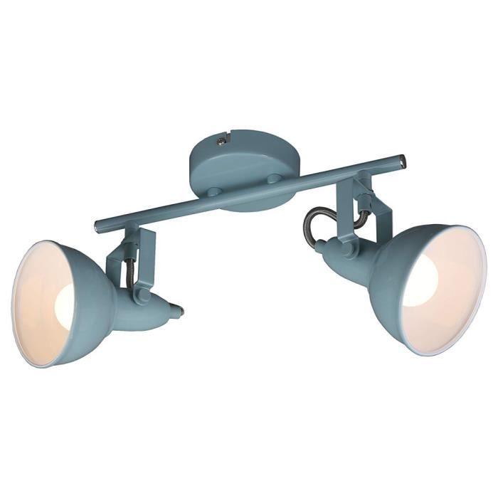 Lampe Salon,No109, Lampe Plafonnier Avec 2 Spots Pivotants Et Orientables Dans Un Design Rétro Vintage – Douilles E14 40w Max –