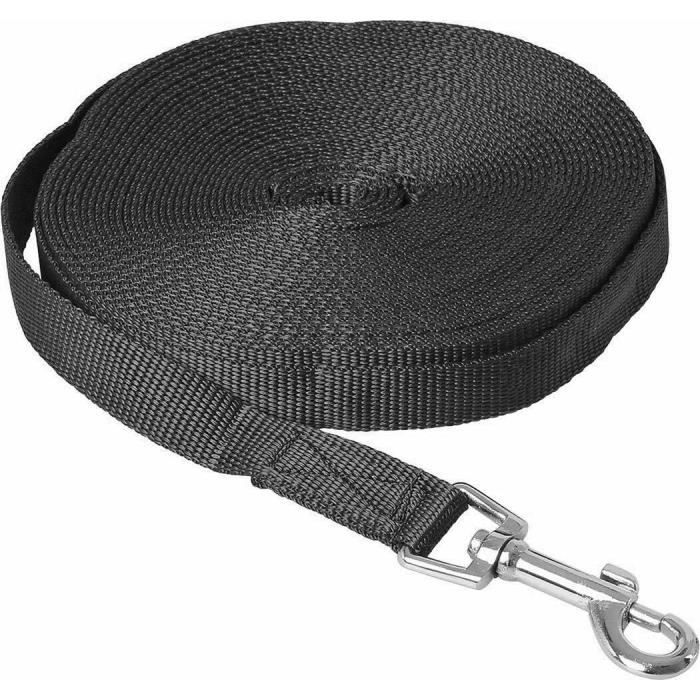 Laisse De Dressage Noir 1,5M Pour Chien Chat Sangle Nylon Promenade