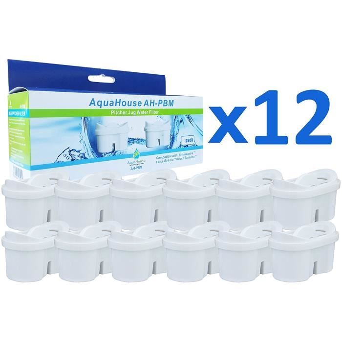 AquaHouse Cartouche compatible avec Brita Maxtra - filtre carafe filtrante - Pack de 12