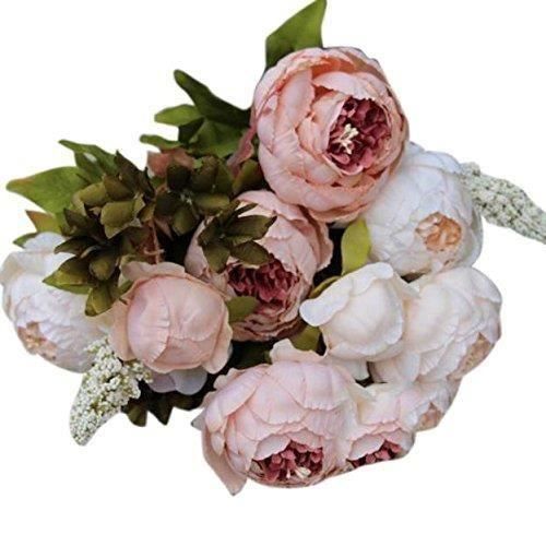 YX Fleurs 1 Bouquet 8 Têtes Artificielle Pivoine Soiers Artificielles Haut de Gamme Cinq Couleurs Pivoine de S..... - YXCIB1205A2418