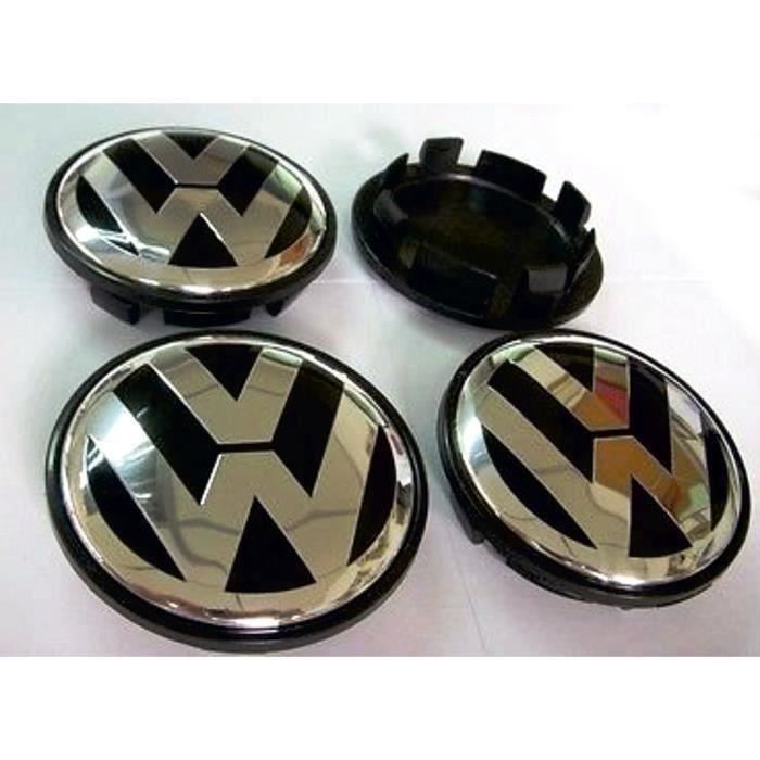 4 X CACHES MOYEUX CENTRE ROUE VW LOGO POUR VOLKSWAGEN 70 MM DIAMÈTRE