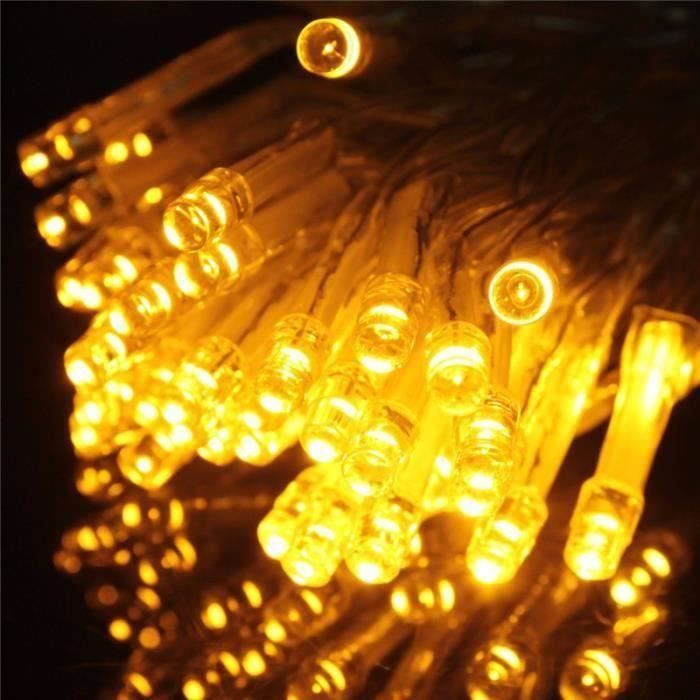 200 LED 20M Guirlande electrique lumineuse interieure noël fête mariage déco EU PRISE Jaune My09626 Mo16821