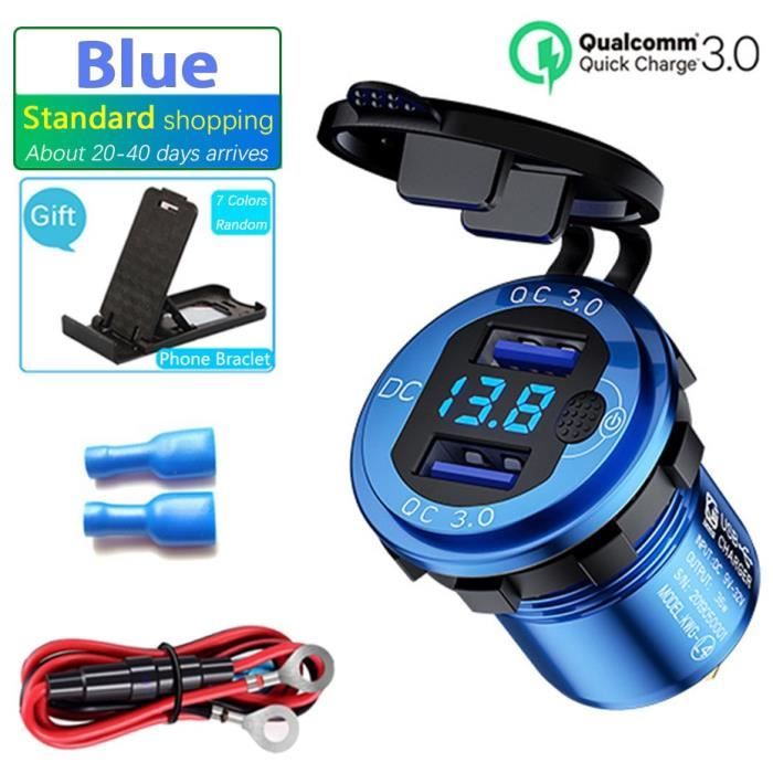 LED affichage 36W 12V USB prise voiture QC3.0 interrupteur en métal étanche universel camion voiture briquet prise prise*SD0494
