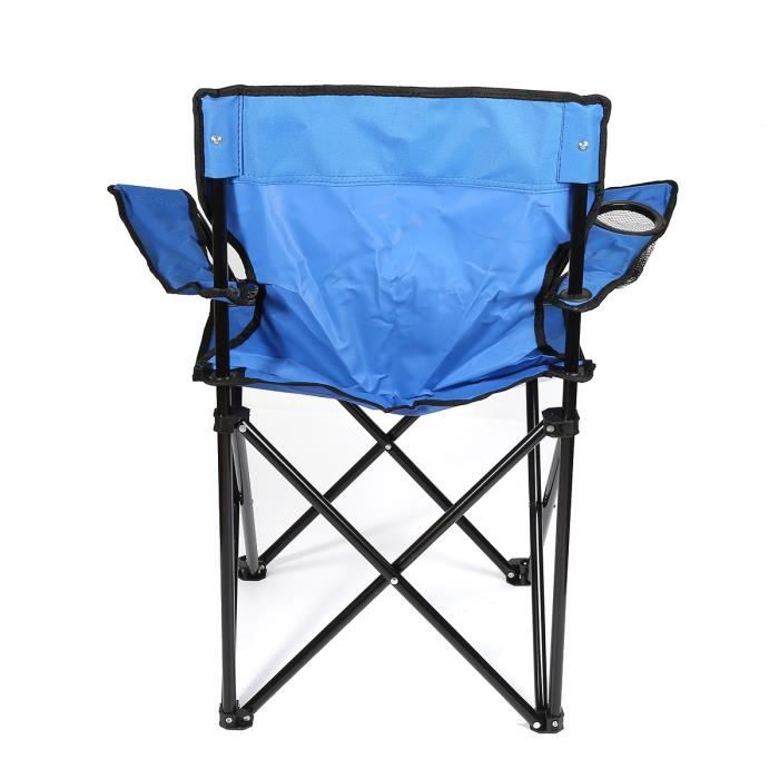 Chaise de camping pliante - Charge maximale : 150 kg - Chaise de pêche et chaise pliante avec porte-gobelet et accoudoirs