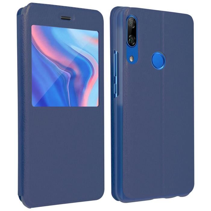 Housse Huawei P Smart Z Étui à Clapet Fenêtre Coque Ultra-fin bleu nuit Bleu