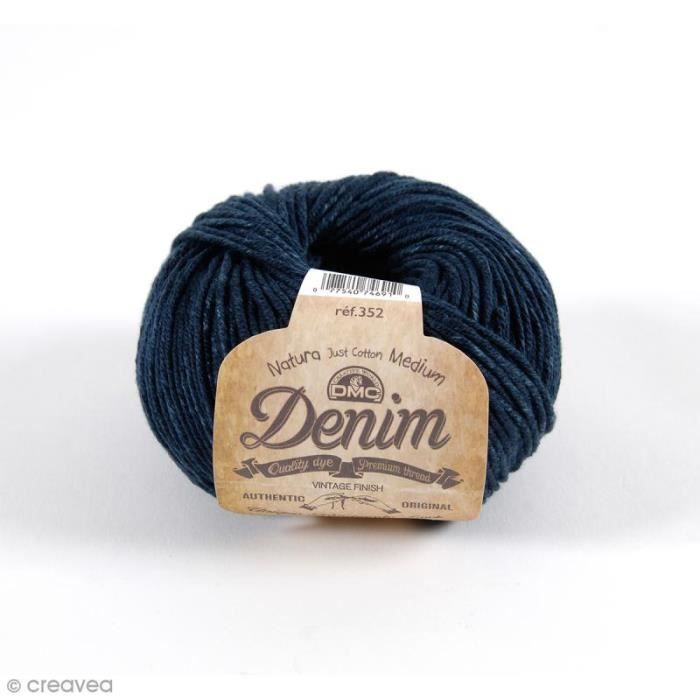 Fil DMC Natura Denim - 50 gr Fil à crocheter ou à tricoter :Collection : Natura Denim 352 de DMC50 gr, soit environ 75