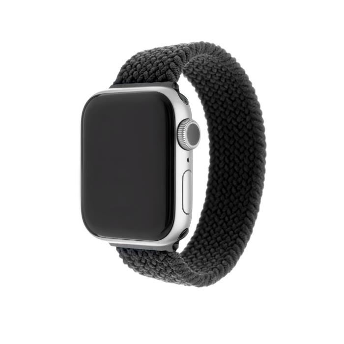 Bracelet élastique en nylon FIXED Nylon Strap pour Apple Watch 38-40-41mm, taille L, noir