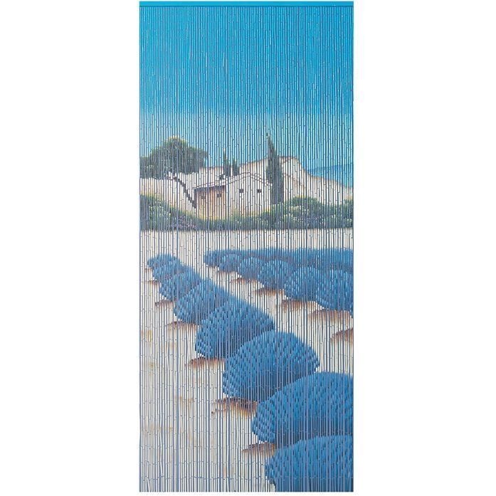 Rideau de porte Lavandin bâtonnets bambou peints - 90x200 cm