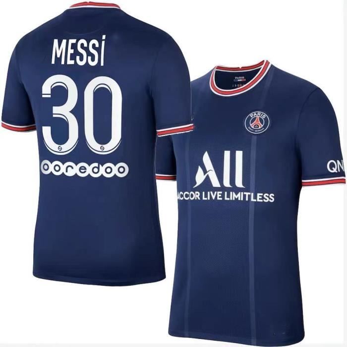 Maillot de Football Paris 30 Messi T-Shirt de L'équipe de Paris-Messi Maillot de Formation 2021-2022 Respirant pour Adulte Bleu