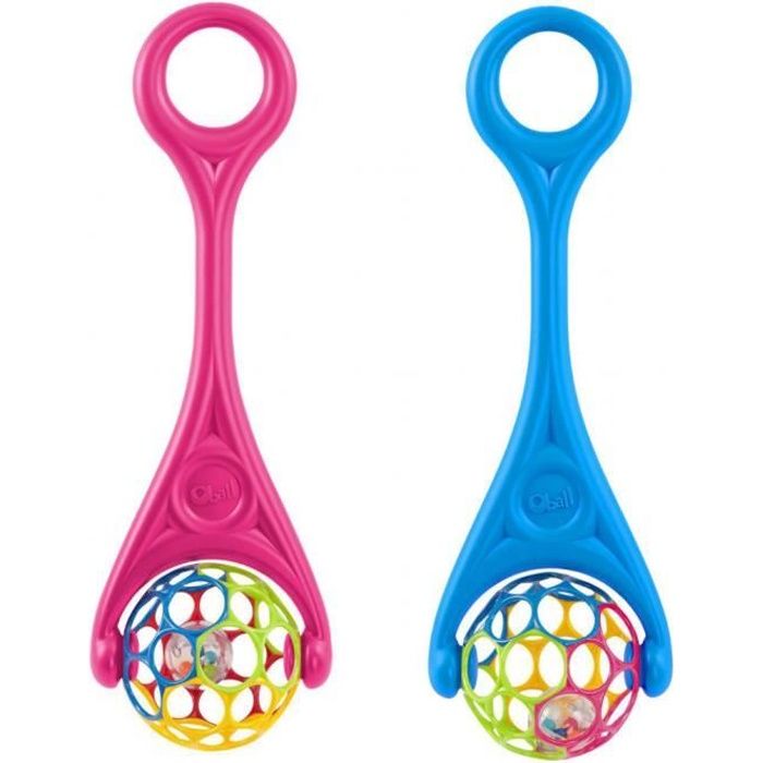 O BALL Balle d'activité 2-en-1 Roller™ - 6 mois+ - Bleu ou Rouge