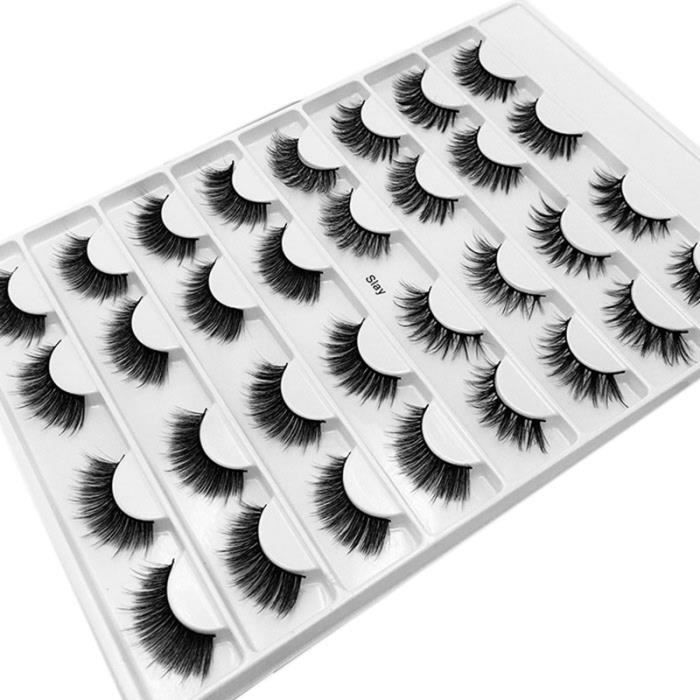 16 Paires de Bigoudis MagnéTiques Ensemble de Cils Longs 3D Cils de Vison Portent des Faux Cils Naturels éPais Faux Cils Tuer