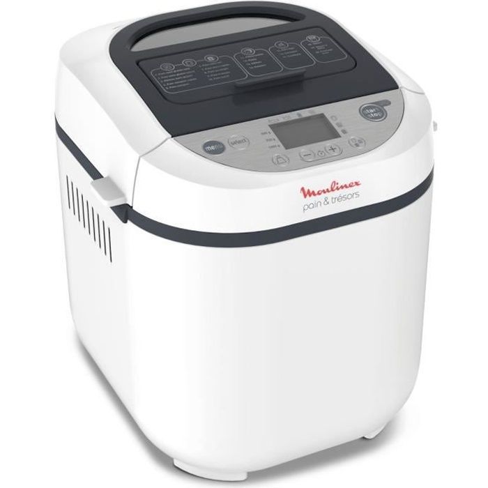 MOULINEX OW250110 Machine à pain PAIN ET TRESORS - Blanc et gris