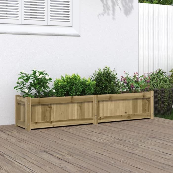 Vidaxl Jardinière en bois de pin imprégné 150x31 cm