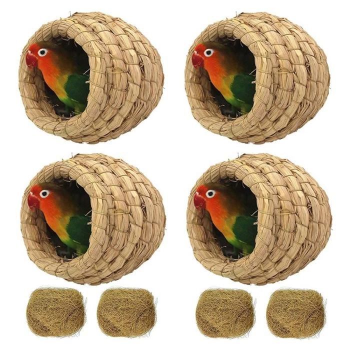 NICHOIR - NID 4 Morceaux de Cage à Oiseaux en Fibre Naturelle Nichoir ...
