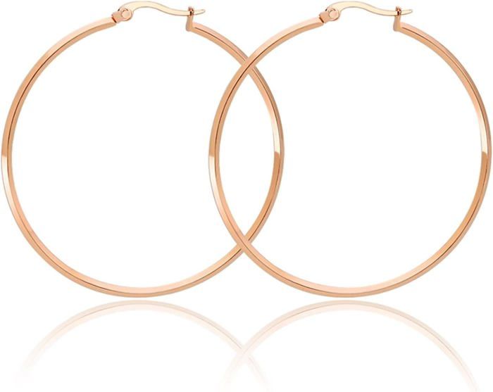 Boucles D'oreilles Cercle Ouvert Tissu Tropical – Motif Multicolore Doré – Neuf Avec étiquettes