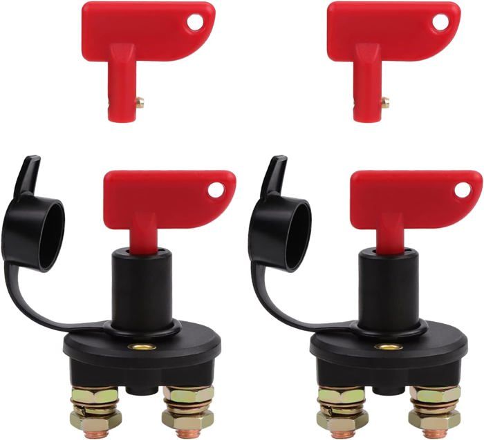 Qiorange Sectionneur Batterie Voiture 12V 24V 500A - Interrupteur Kill Switch Avec Clés Et Housse